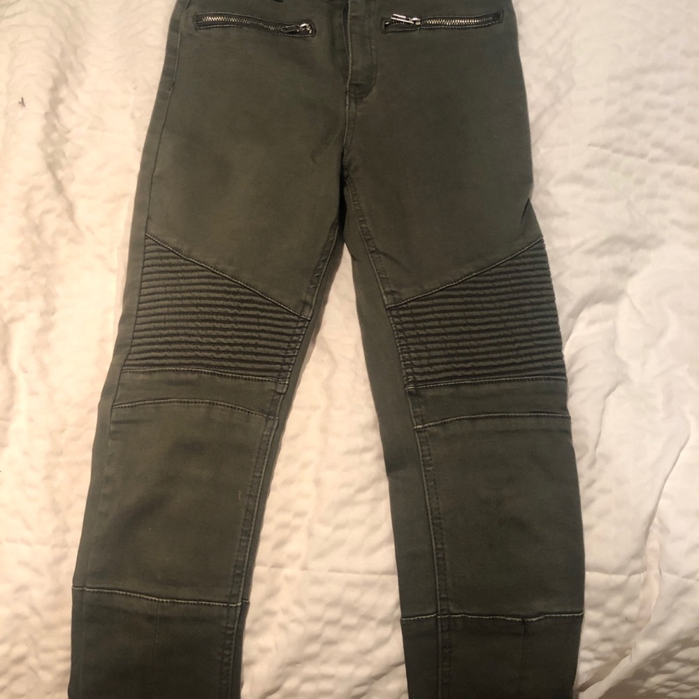 Army green Moto pants